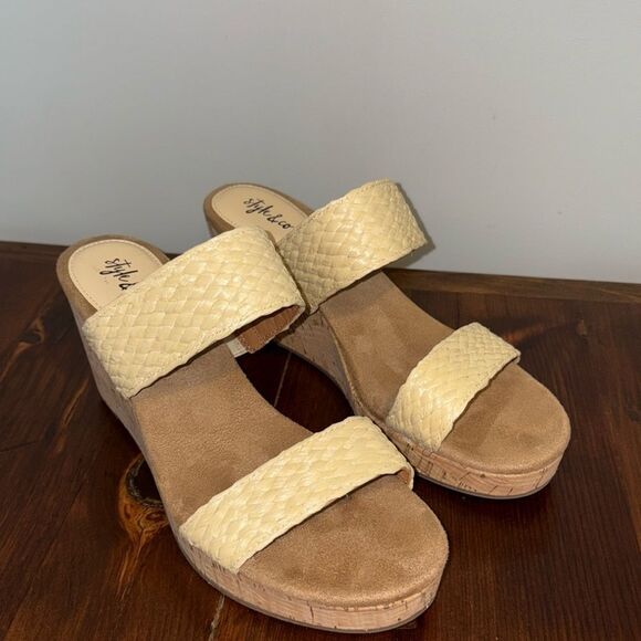 NWT Style & Co Platform Sandals Daliaaf Woven Natural Size 8 - Picture 1 of 11